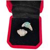 Image 2 : 2.00 CT GRA Certified Round Brilliant Cut Moissanite Stone VVS Light Green Color Set In Paw With 2 M