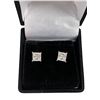 Image 2 : 2.00 CT TW Princess Cut Moissanite Stones VVS D Color Set In 925 Silver Earrings Retail Value $1,175