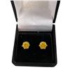 Image 2 : 2.00 CT TW GRA Certified Round Brilliant Cut Moissanite Stones VVS Golden Yellow Color Set In Center