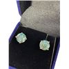 Image 2 : 6.00 CT TW GRA Certified Round Brilliant Cut Moissanite Stones VVS Fancy Blue-Green Set In 4 Claw V 
