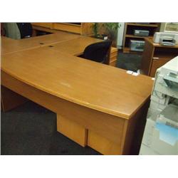 Golden Oak L-shape Desk