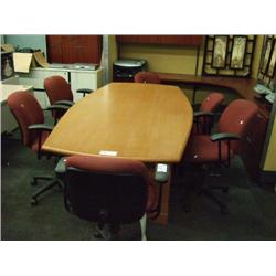 8 Ft Golden Oak Boardroom Table