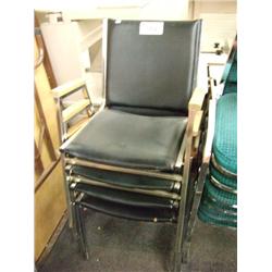 4 - Black Stacking Chairs