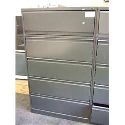 5 Drawer Dark Grey Lateral File Cabinet