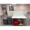 Image 1 : A group of rolling table (48in"X24in"28in"), white board (96in"x48in"),metal file cabinet and mis