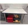 Image 2 : A group of rolling table (48in"X24in"28in"), white board (96in"x48in"),metal file cabinet and mis