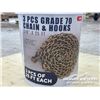 Image 1 : (3) 25 FT. 3/8 IN. CHAINS W/ HOOKS