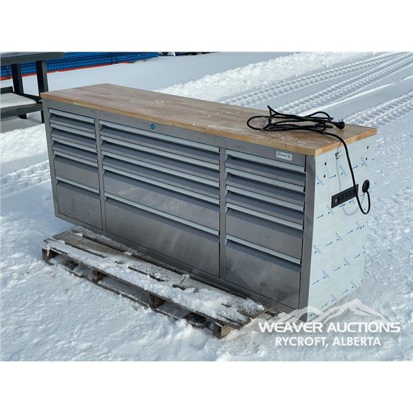 6 FT. 15 COMPARTMENT STAINLESS STEEL WORKBENCH