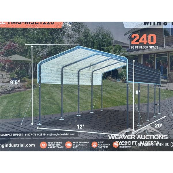 TMG 12 X 20 FT. METAL CARPORT SHED