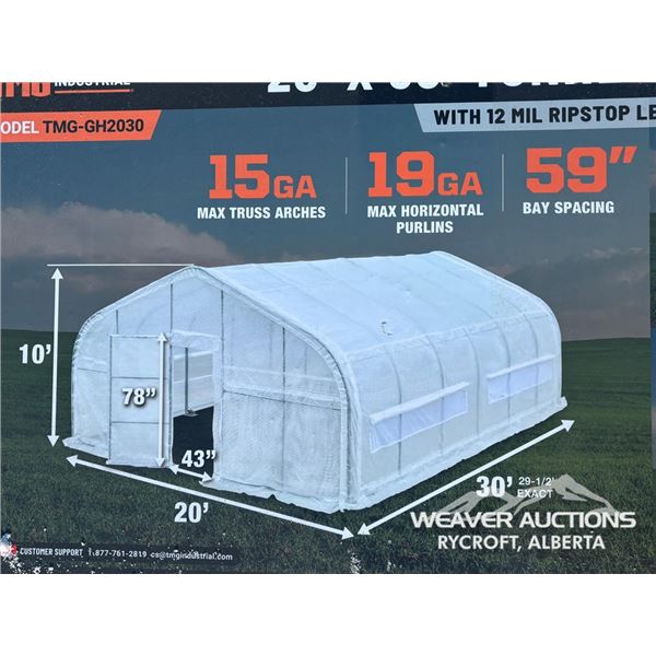 TMG 20 X 30 FT. TUNNEL GREENHOUSE