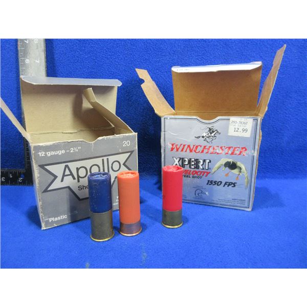 12 Ga. 2 3/4" Mixed Shotshells - Box of 15, Box of 21