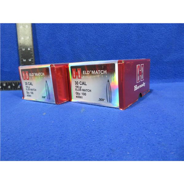 NEW - 30 Cal. .308" 195gr ELD Match Hornady Bullets