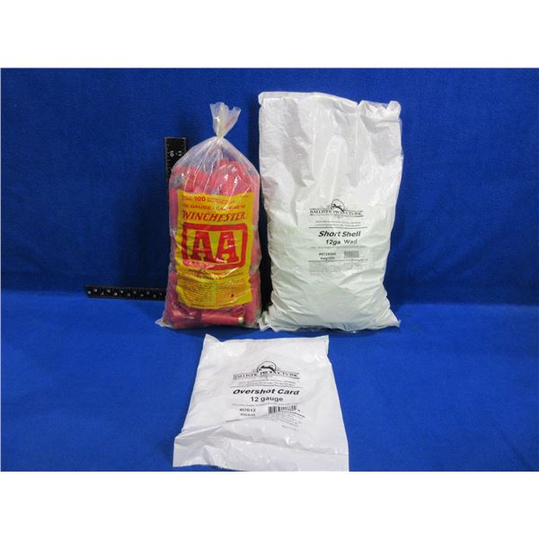 12 Ga. AA Shotshell, Short Shell Wads & Overshot Cards