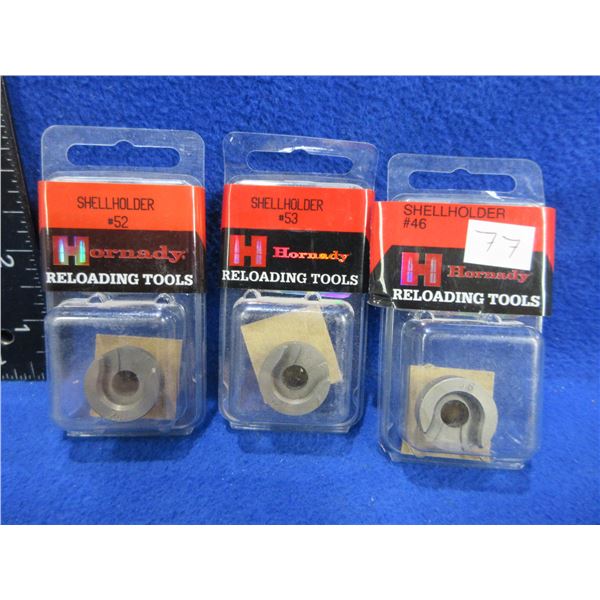 NEW - 3 Hornady Shell Holders - #'s 46, 52 and 53