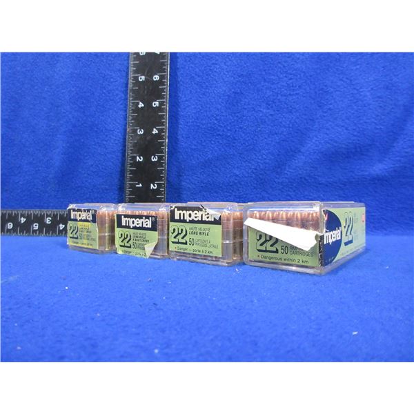 22 LR HV HP Imperial Cartridges - 4 Sealed Boxes of 50