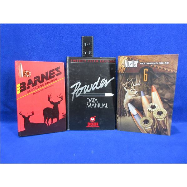 3 Reloading Books - Nosler, Barnes, Hodgdon