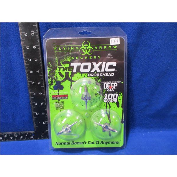 NEW - Flying Arrow Archery Toxic Broadheads - Pack of 3