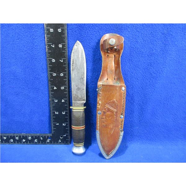 Anton Wingen Jr. Fixed Blade Knife with Leather Sheath