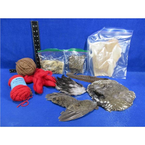 Lot of Misc. Fur, Feathers and Wool for Fly Tying