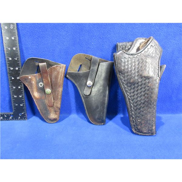 3 Leather Right Hand Holsters