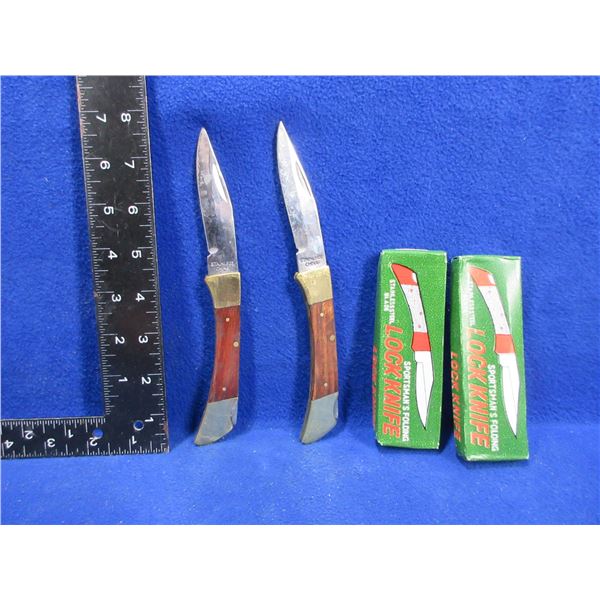 2 Folding Blade Lock Knives - 3 1/2" Blades - New Old Stock