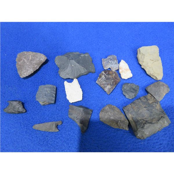 15 Native American Arrowheads (Chips and Pieces)