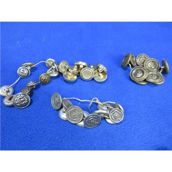 Lot of 39 Misc. Metal/Brass Buttons - Possibly Military