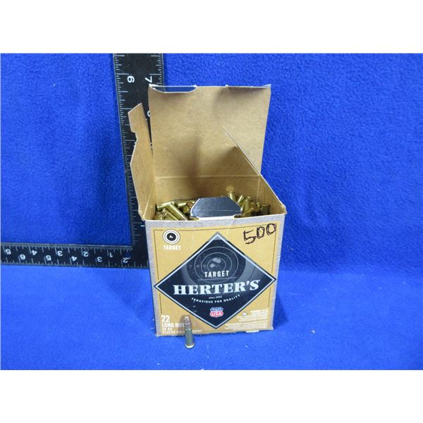 22 LR 36gr Plated HP Herter's Cartridges - Box of 500