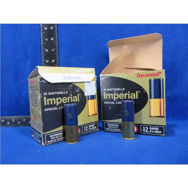 12 Ga. 2 3/4" 5 Shot Imperial Shotshells - 2 Boxes of 25