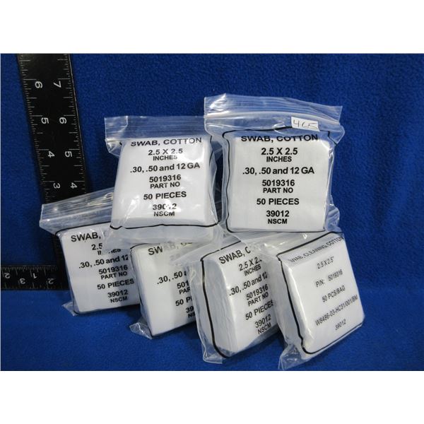 NEW - Cotton Swabs - 2.5" x 2.5" - 6 Packs of 50