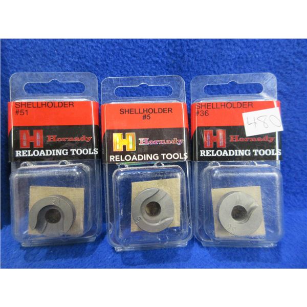 NEW - 3 Hornady Shell Holders - #'s 5, 36 and 51