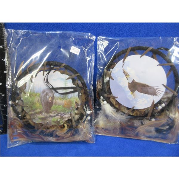 NEW - 2 Dream Catchers - Bald Eagle and Grizzly Bear