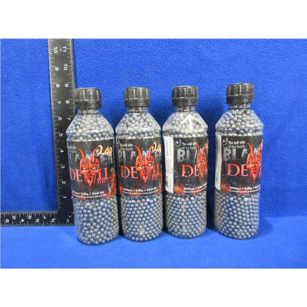Blaster Devil Airsoft BB's - 0.40g/6mm BB - 4 Bottles of 3000