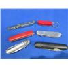 Image 2 : Lot of 6 Key Chain/Swiss Style Folding Pocket Knives