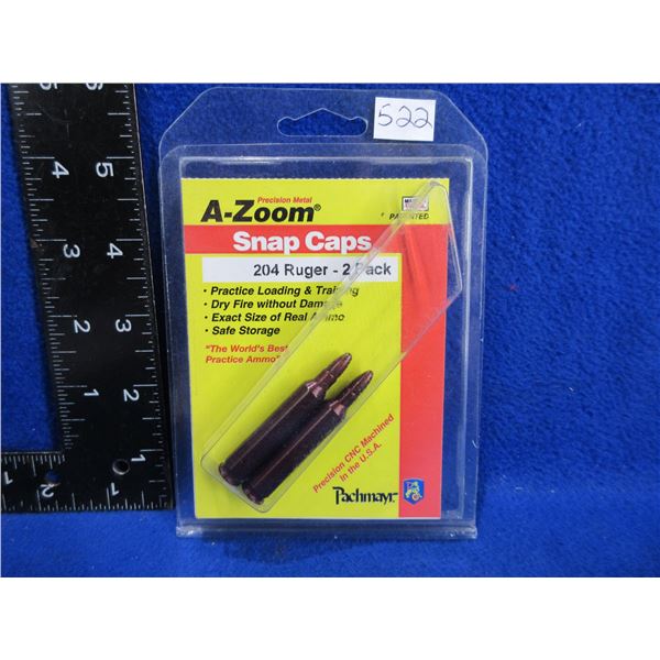 NEW - A-Zoom 204 Ruger Snap Caps - Pack of 2