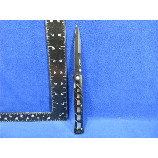 NEW - MTech Black Stainless Folding Pocket Knife