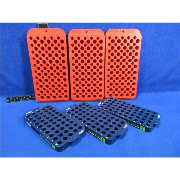 6 Plastic Reloading Blocks - 3 MTM, 3 Frankford Arsenal
