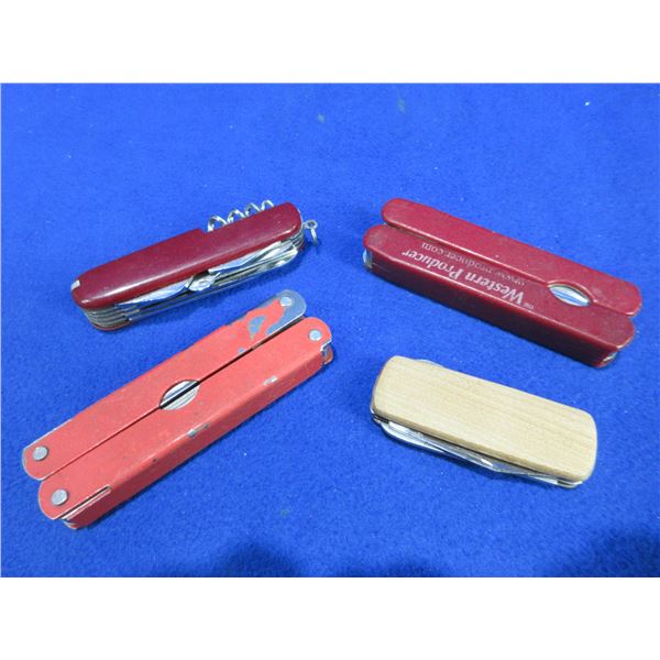2 Folding Multi-Tool Pliers and 2 Folding Pocket Knives