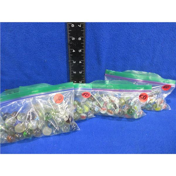 4 Bags of Glass Marbles - Onion Skin (150), Clear (50)