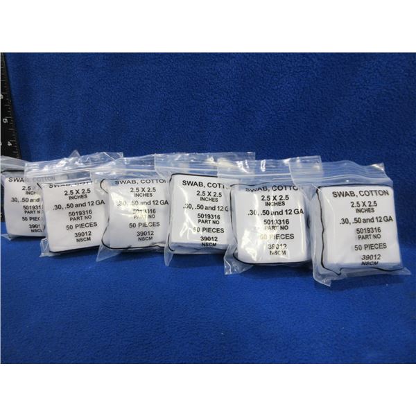 NEW - Cotton Swabs - 2.5" x 2.5" - 6 Packs of 50
