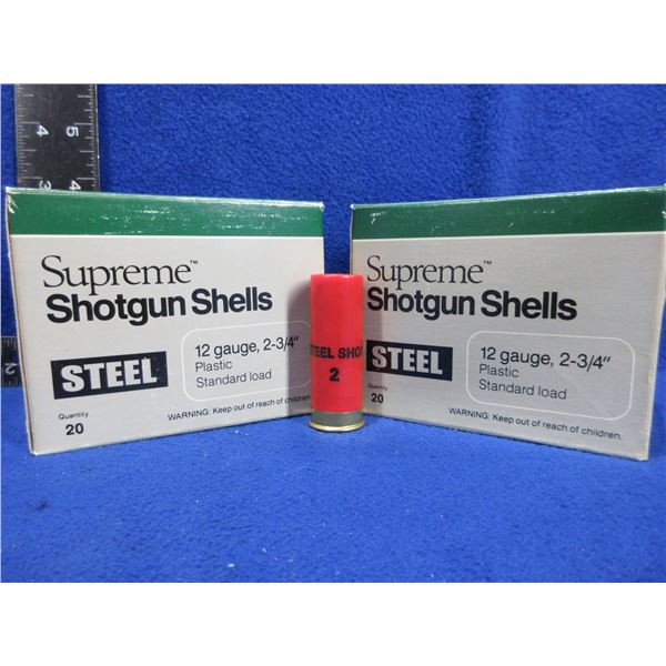 12 Ga. 2 3/4" 2 Steel Shot Supreme Shotshells