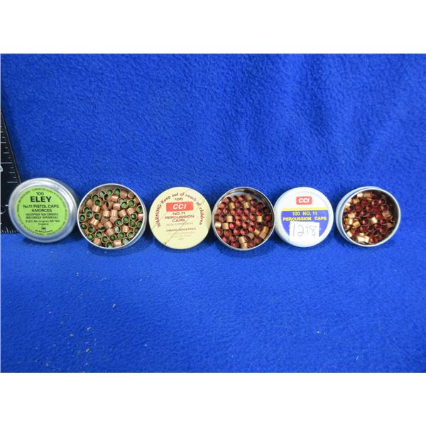 No. 11 CCI and Eley Percussion Caps - 3 Tins