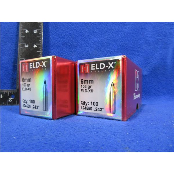 NEW - 6MM .243" 103gr ELD-X Hornady Bullets
