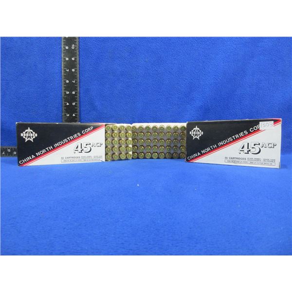 45 ACP 230gr FMJ Norinco Cartridges - 2 Boxes of 50
