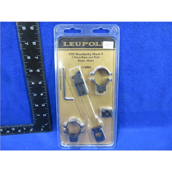 NEW -Leupold STD Wby Mark V 2 Piece Base & High Rings