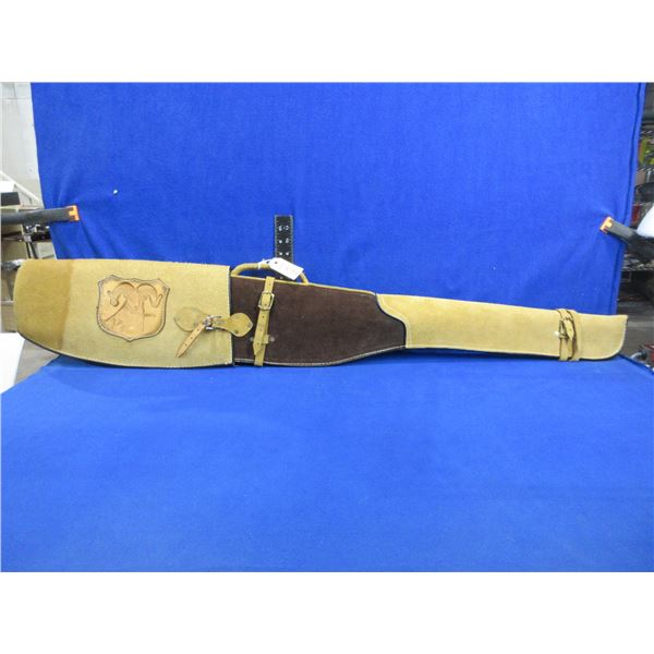 2 Piece Leather Rifle Scabbard Marked "Cliff, Mexico"