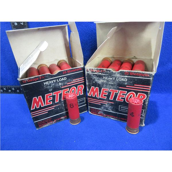 12 Ga. 2 3/4" Mixed Meteor Shotshells - 2 Boxes of 25