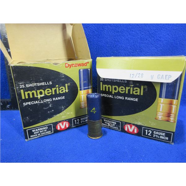 12 Ga. 2 3/4" 4 Shot Imperial Shotshells - 2 Boxes of 25