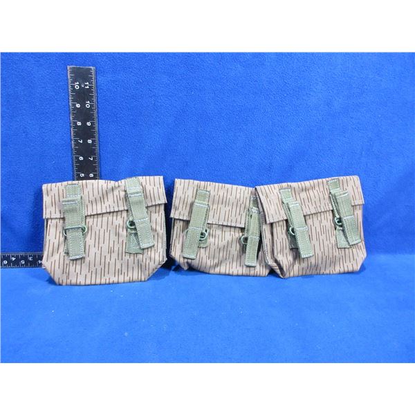 3 East German 3 Pocket Grenade Pouches