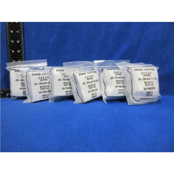 NEW - Cotton Swabs - 2.5" x 2.5" - 6 Packs of 50